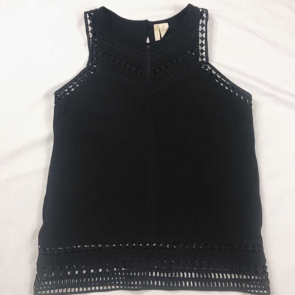 Japna Black sleeveless Blouse w/ Cut out details
